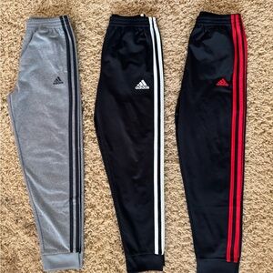 Kids Adidas Tricot Kids Track Jogger Pants - Gray, Black, and Red